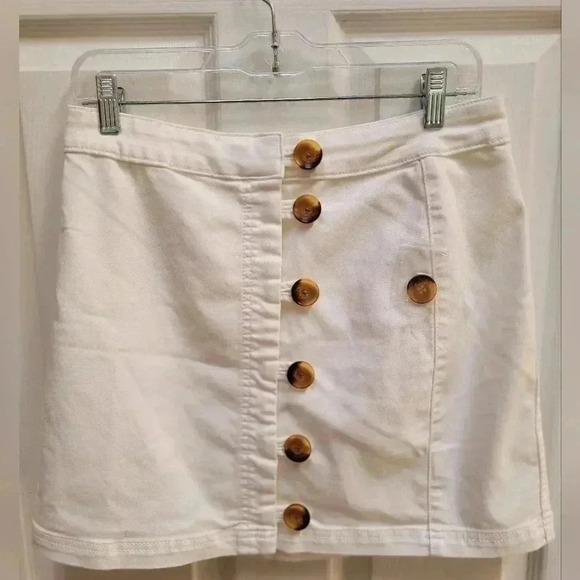 Free People Women's Button Up White Skirt Size 10 NWT - Picture 1 of 3
